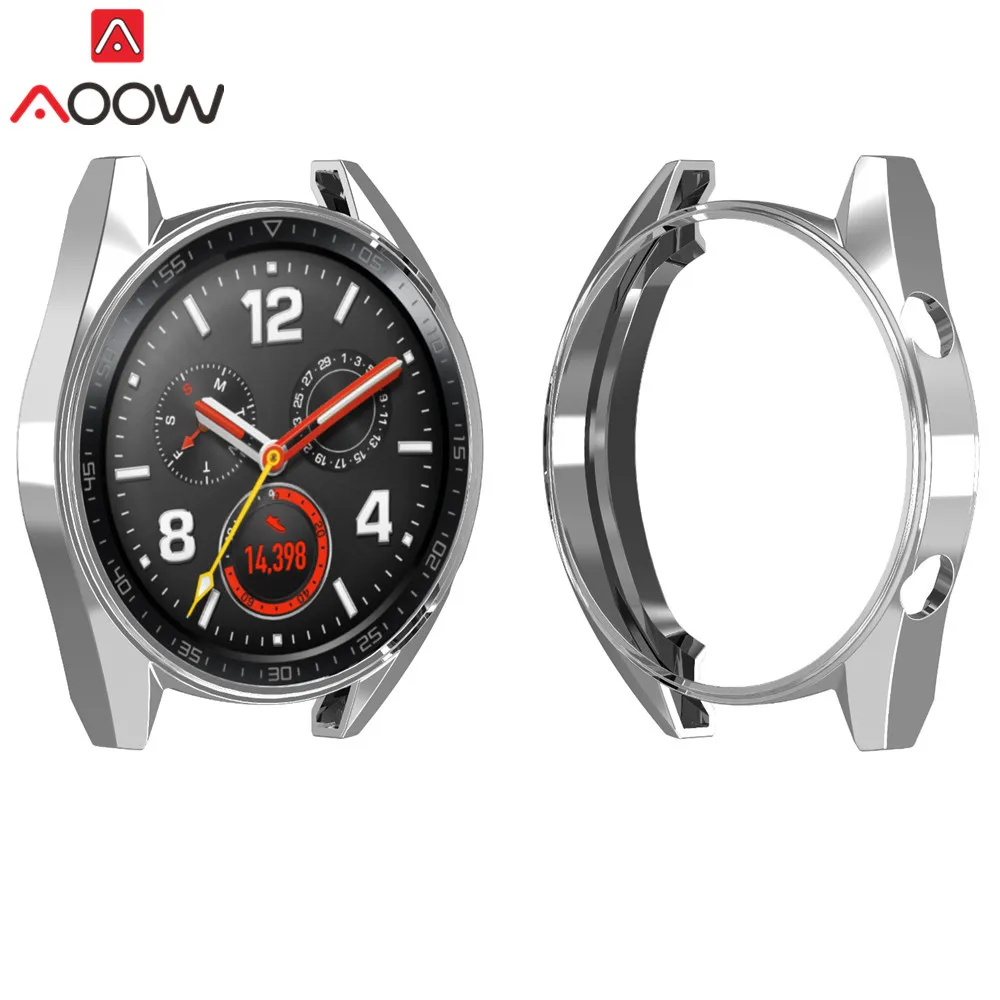 Silver Мягкий ультратонкий защитный чехол из ТПУ с покрытием для huawei Watch GT/GT Active Edition, универсальная защитная рамка - Цвет ремешка: Silver