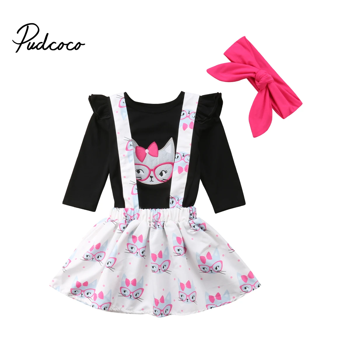 3 шт./комплект футболка с длинным рукавом юбка и повязка на голову|Комплекты