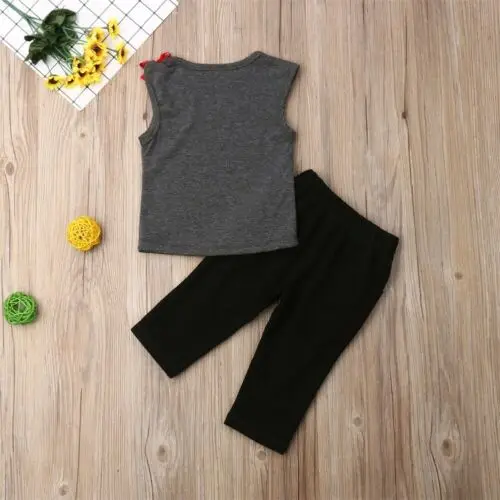 Комплект повседневной одежды из 2 предметов для маленьких девочек топ без