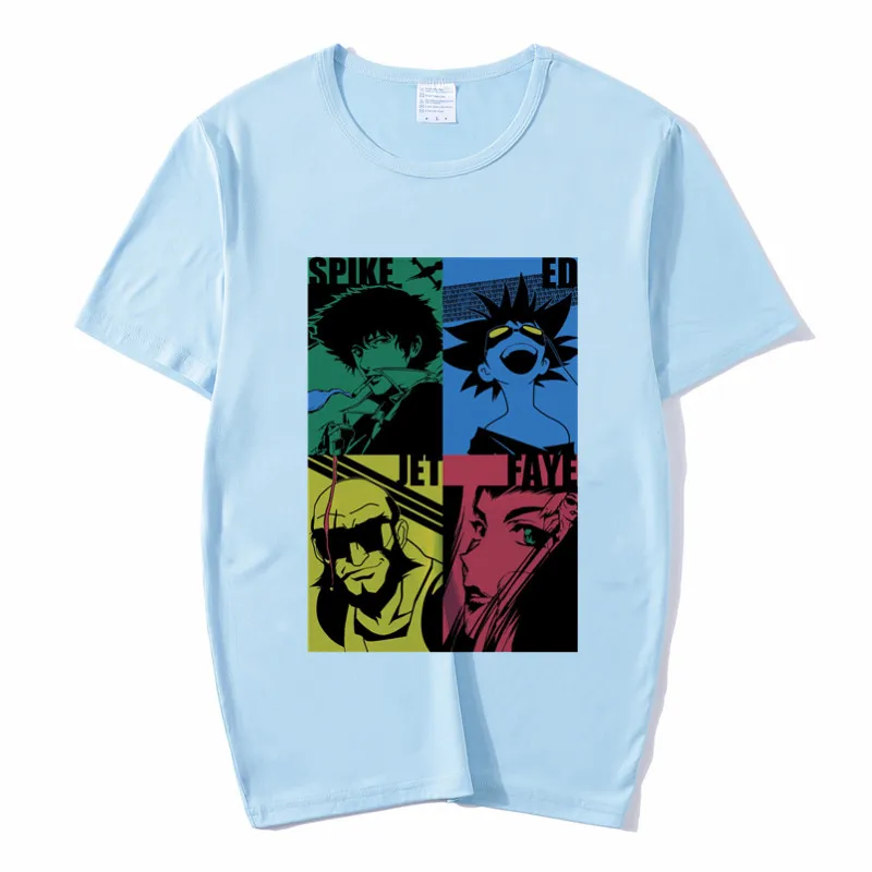Anime Cowboy Bebop Print Tshirt Men/women Casual Short Sleeve O-Neck Summer Grey T Shirt Unisex Graphic T-Shirt Men's Streewear | Мужская