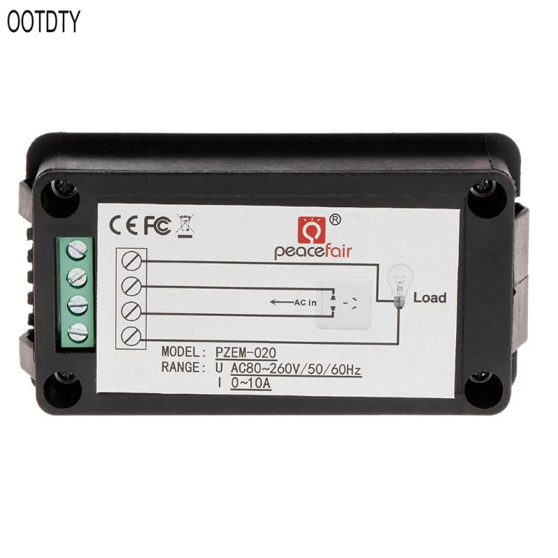OOTDTY 6в1 цифровой AC 80~ 260 В мощность энергии монитор напряжения тока кВтч Ватт метр 100А