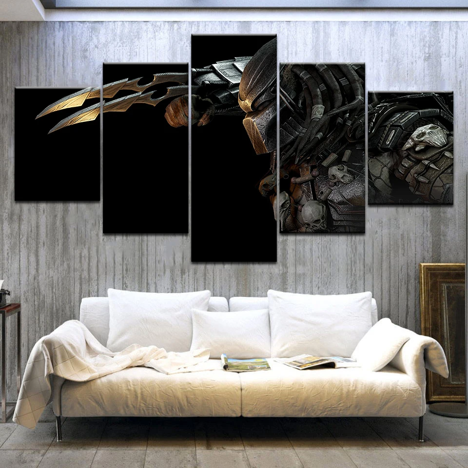 

5 Panel/pieces HD Print Alien Vs. Predator Painting wall posters Print On Canvas Art Painting For home living room decoration