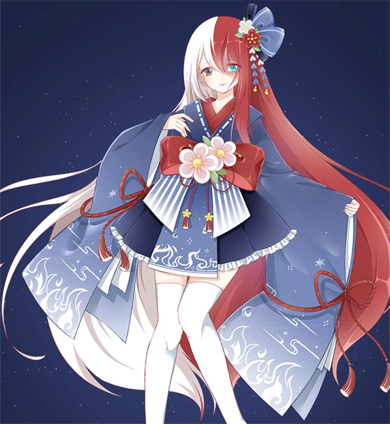 My Hero Academy Little Hero Todoroki Shoto женское платье японский костюм для косплея кимоно Аниме для маскарада униформа, костюмы