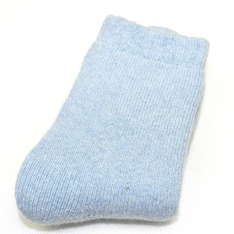 women light blue Подходит для-30 градусов, 6 штук = 3 пар/упак. зимние мужские и женские утепленные теплые шерстяные носки чистые хлопковые махровые носки - Цвет: women light blue