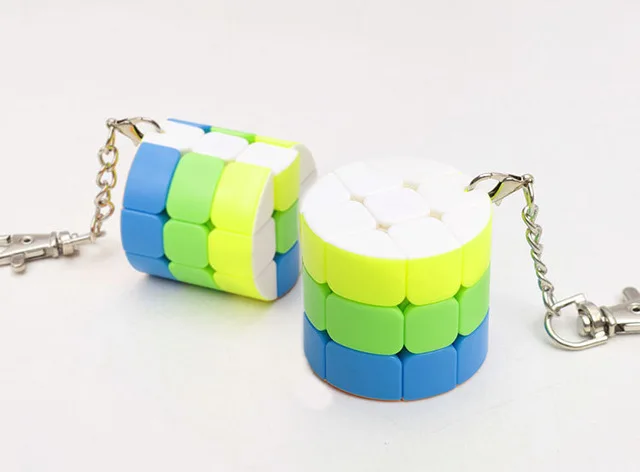 Мини-брелок магический куб головоломка игрушка 2x2x2 3x3x3 трехгранный цилиндр Пирамида обучающая игрушка для детей подарок - Цвет: Cylinder