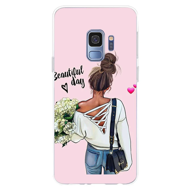 Чехол из ТПУ для Samsung Galaxy S6 S6edge A7 S7edge S8 S9 Plus A5 J5 J7 2016 Queen Princess Girl boss coffee|Бамперы| |