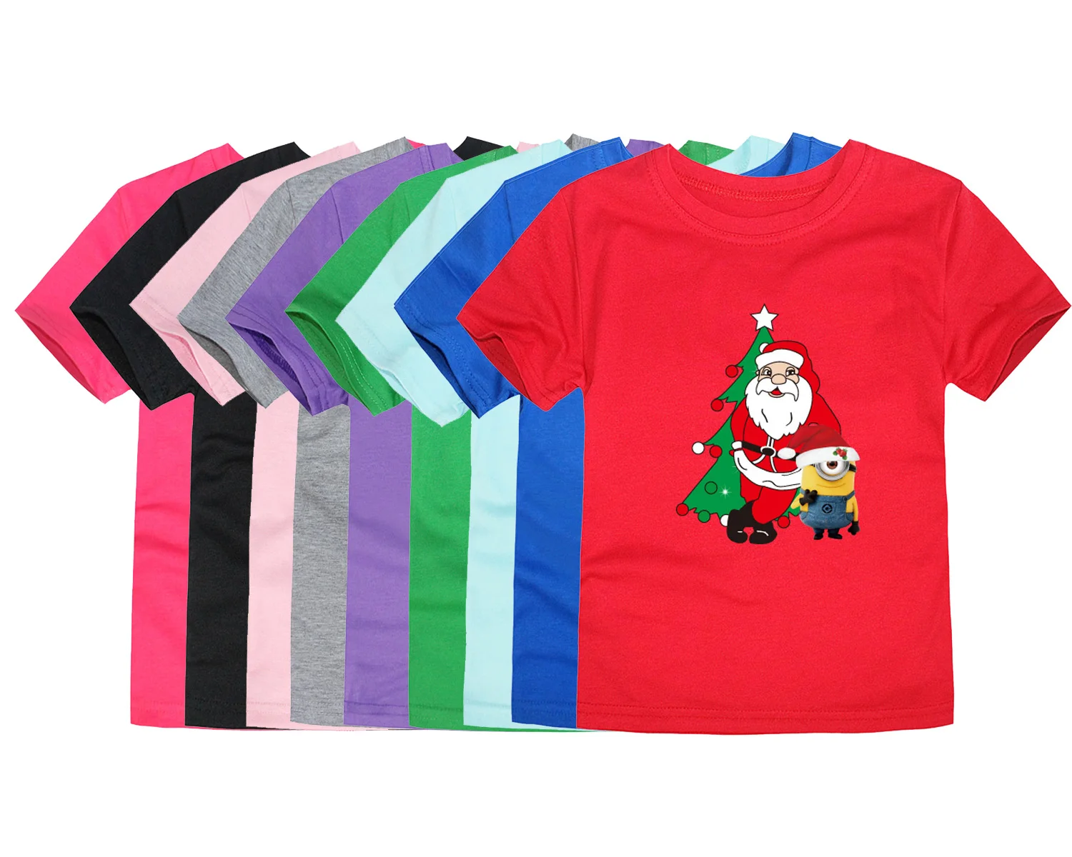 Roupas Lnfantis/футболка для мальчиков Детская летняя одежда рождественские топы с короткими рукавами для малышей, детские футболки с Санта Клаусом на Рождество