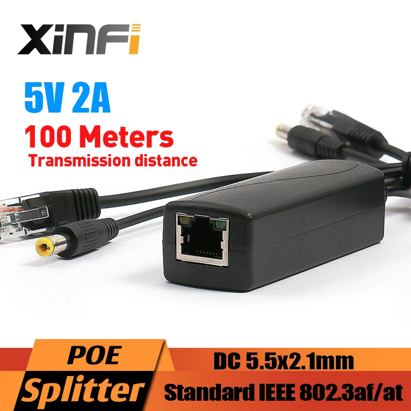 48V 5V активный сплиттер PoE адаптер 12W Инжектор Разъем IEEE802.3af 10/100 Мбит/с для IP камеры VoIP телефон AP 5 V/2A Выход