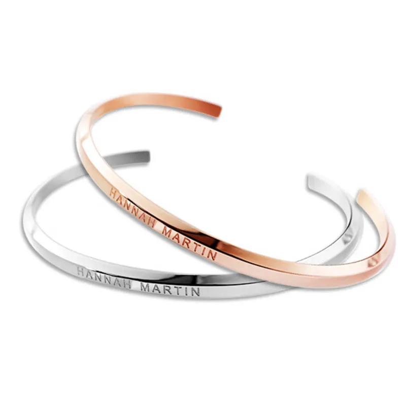 Женская Мода Браслеты Открытый U форма Серебряная роза золотой унисекс письмо