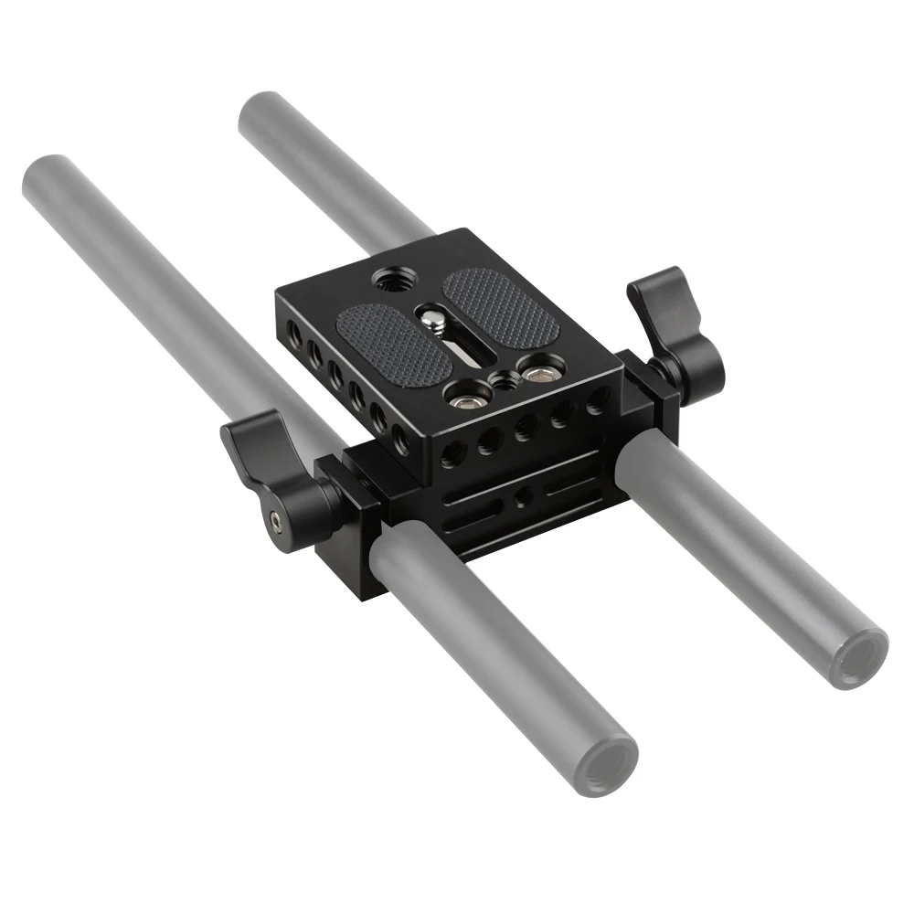 

CAMVATE Camera Baseplate with 15mm Railblock for DSLR Rig 15mm Rod Rail Support System C1236