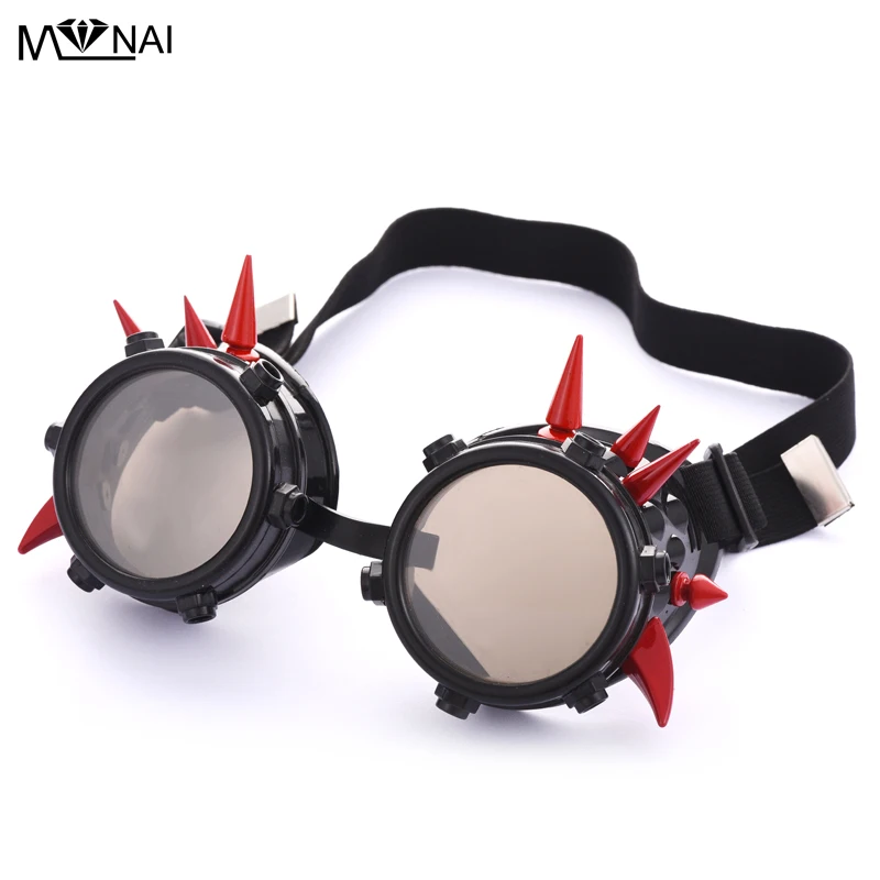 

Steampunk Gothic Goggles Flying Scooter Helmet Glasses Cool Steampunk Spikes Rivet Goggles Cosplay Welding Punk Accessoies