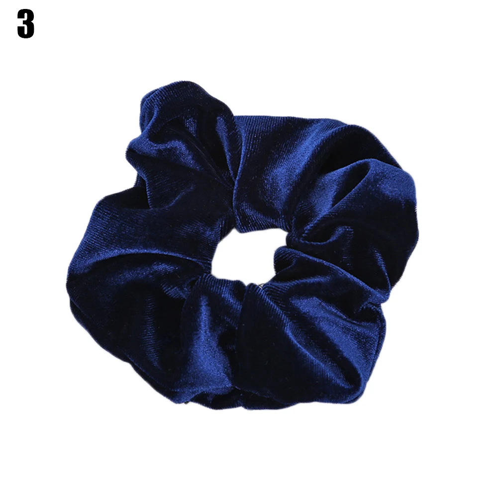 Velvet-3 1 шт Мода мягкий бархат большой Упругие волосы веревки Scrunchies для Для Женщин Девочек Сладкий сплошной волос держатель ленты Галстуки резинка для волос аксессуары - Цвет: Velvet-3