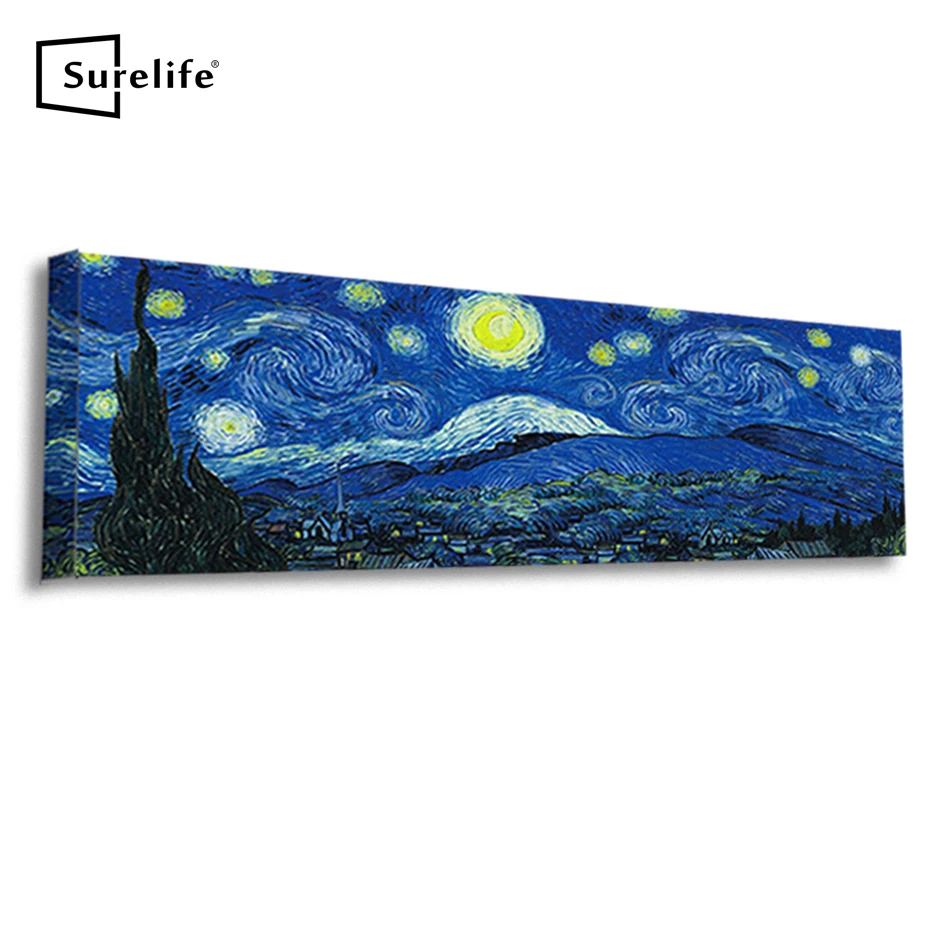 Картина на холсте с изображением Ван Гога Звездная ночь|Рамка| |