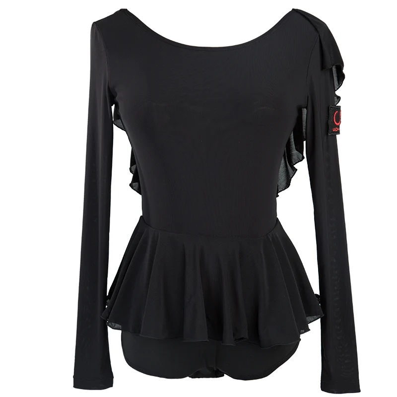 

Latin Dance Top Women Sexy Long Sleeve Backless Bodysuit Tango Salsa Cha Cha Rumba Samba Practice Leotard Dance Wear DQS1577