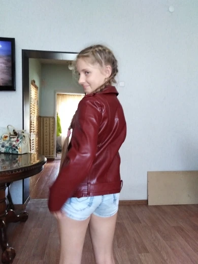 4-13 years old girls faux leather jacket pu coat Long Sleeve Zip Belt Locomotive Jacket 2 color hot versatile Europe and America | Детская