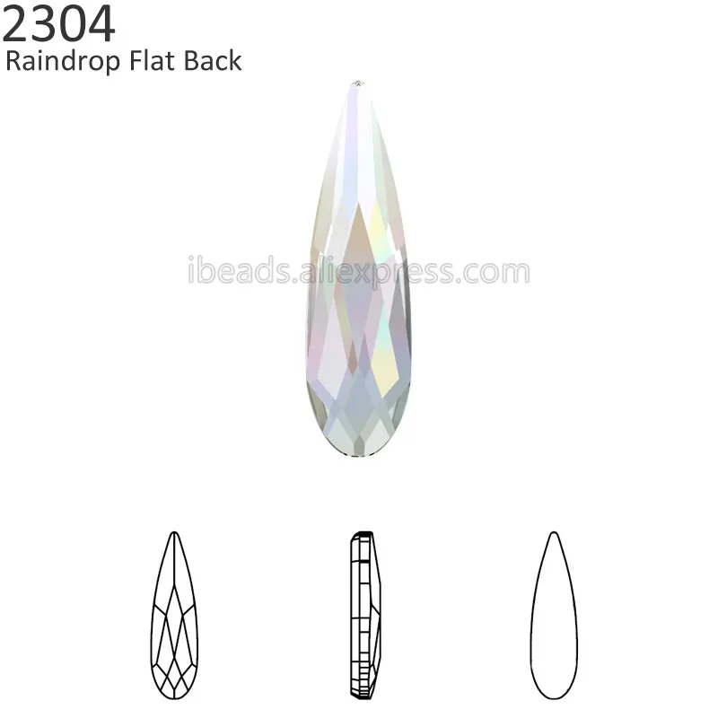2 шт.) оригинальные кристаллы от Swarovski 2304 капля дождя плоская задняя сторона без горячей фиксации Стразы для женщин дизайн ногтей украшения одежды