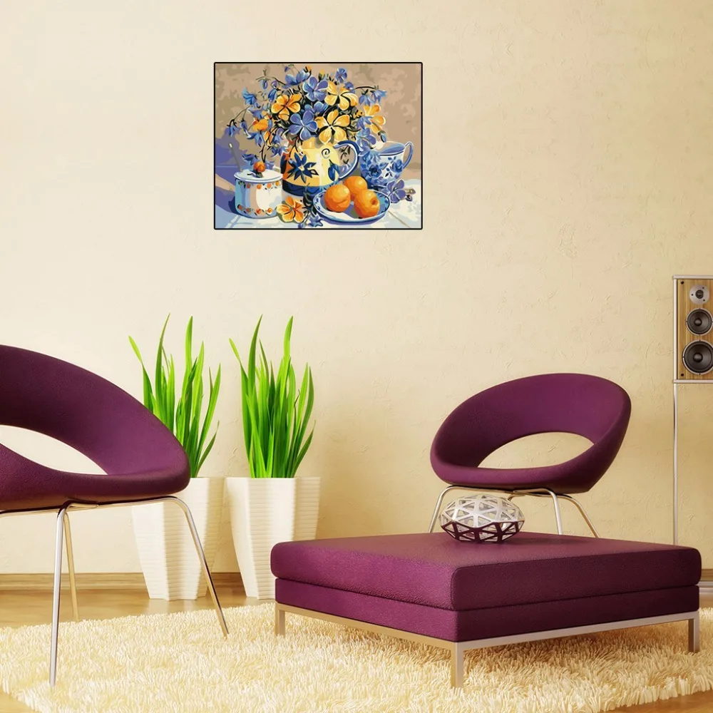 Бескаркасная Pansy DIY Цифровая масляная краска ing по номерам холст художественное