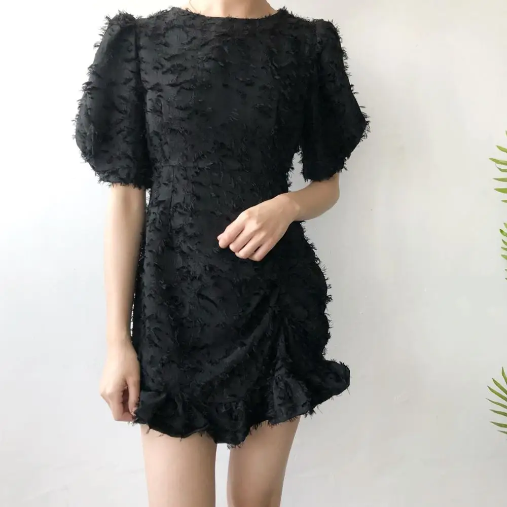 2019 весенне летнее модное уличная винтажное стильное мини платье с пышными
