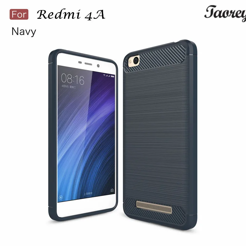 Taorey Для Xiaomi Redmi 4А Прочная Броня Углеродного Волокна Текстура матовый Мягкие TPU Case