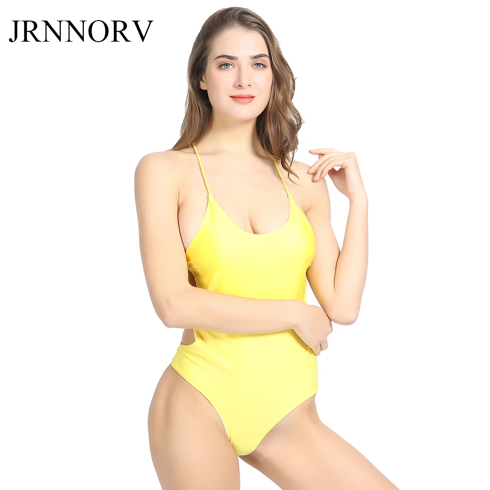 JRNNORV бандаж цельный купальник пуш ап женский бретельки на шее купальный костюм