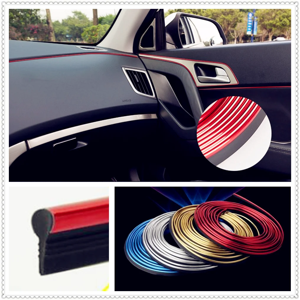 

Car interior Decoration thread line Insert Strip Accessories for Volkswagen VW polo passat b5 b6 CC golf jetta mk6 tiguan Gol