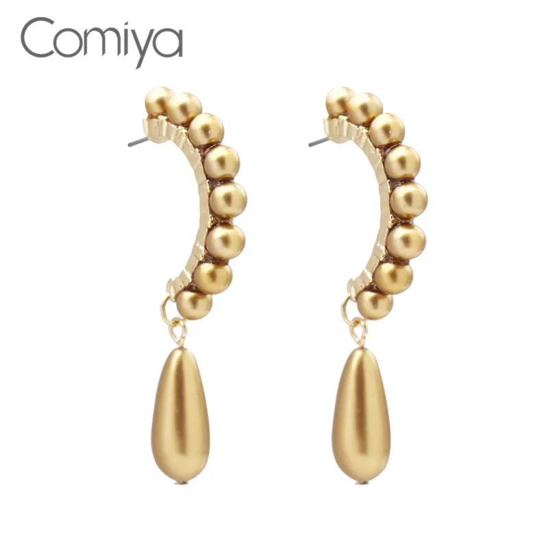 Женские серьги подвески Comiya брендовые с акриловым жемчугом сережки Aliexpress Orecchini