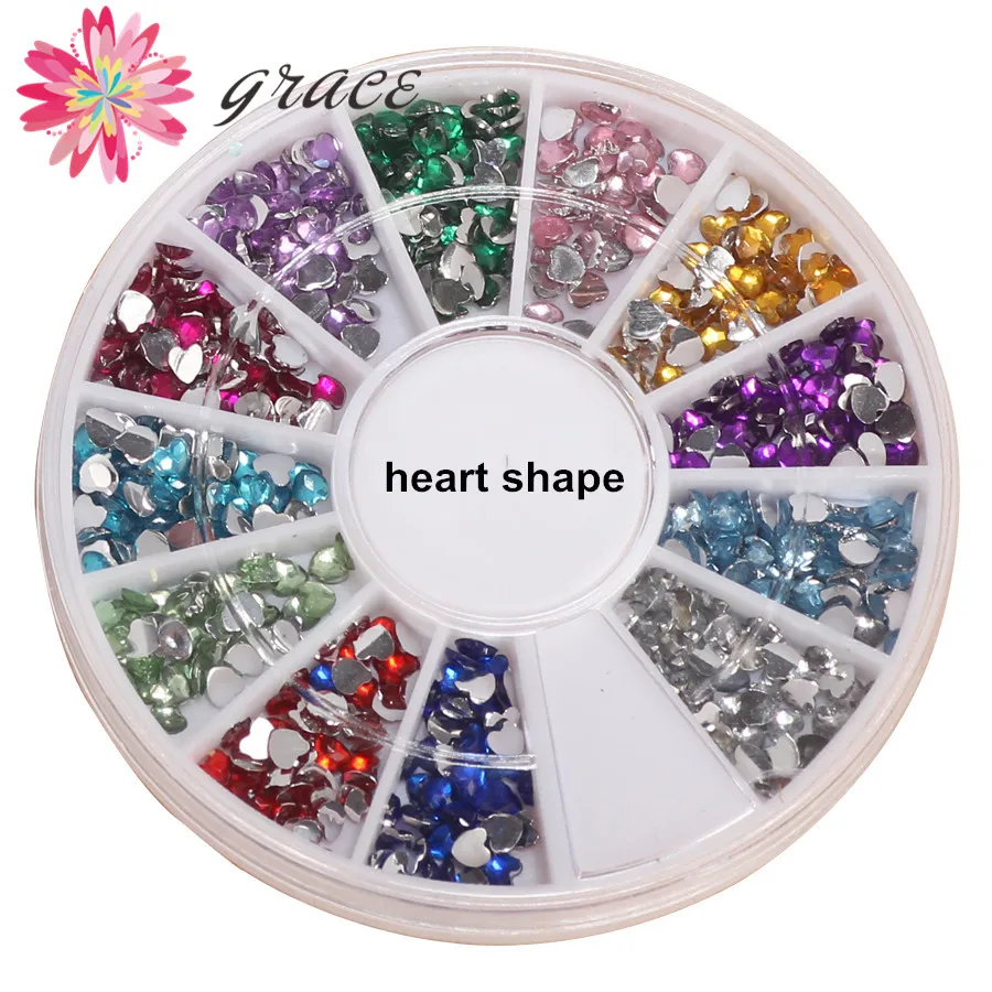 2 колеса/лот Акриловые Стразы для ногтей с плоской задней стороной без горячей