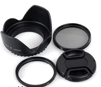 Набор фильтров 77 мм UV CPL фильтр круговой поляризационный + бленда с цветком Крышка