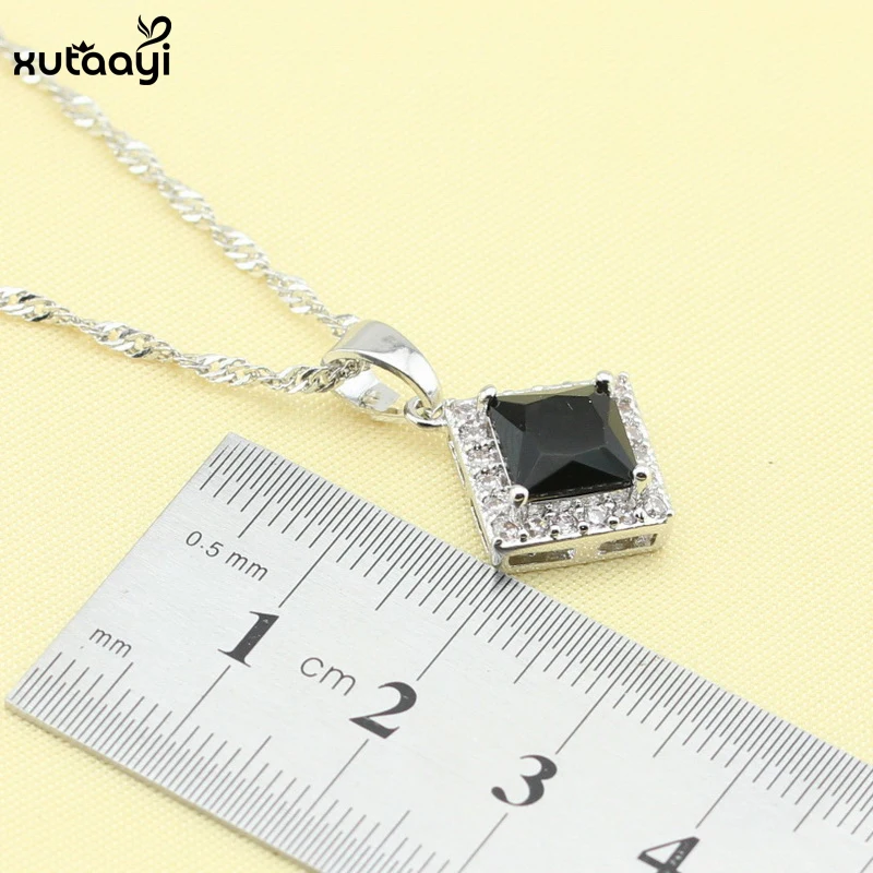 XUTAAYI модные серебряные цветные ювелирные наборы для женщин черное кубическое
