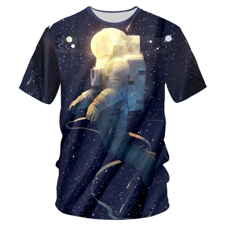 Футболка UJWI с изображением космоса для мужчин и мальчиков 3d рубашка забавным