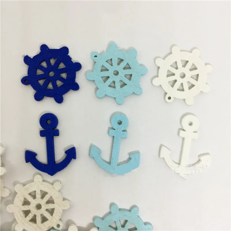 100 шт./лот Сделай Сам деревянное морское якорное колесо Ремесло Украшение для