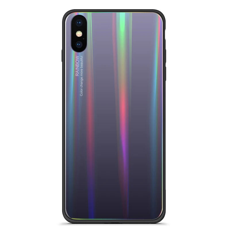 HD Gradient Tempered Glass Phone Case For iphone XR XS MAX X 8 7 6 6S Plus Shockproof Cover Hard Shell Apple Coque |