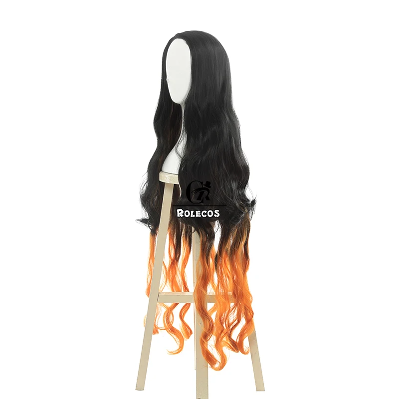 ROLECOS аниме Demon Slayer Косплей волосы Kamado Nezuko косплей длинные волосы Kimetsu no Yaiba Женские синтетические волосы головные уборы