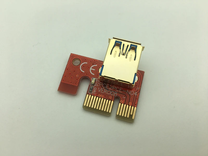 Новый позолоченный USB 3 0 VER008 60 см PCI E Riser Card SATA источник питания 1x к 16x для биткоина