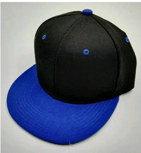 black and royal blue Детская шапка с именем сына, детская шапка на заказ, 3D стежка, Снэпбэк, шапки с вышивкой, детские бейсболки для мальчиков на плоской подошве - Цвет: black and royal blue