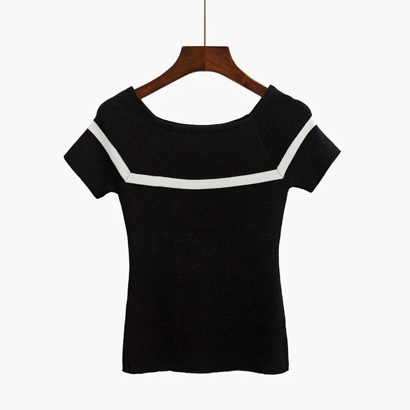 Женский трикотажный топ из вискозы с коротким рукавом | Женская одежда