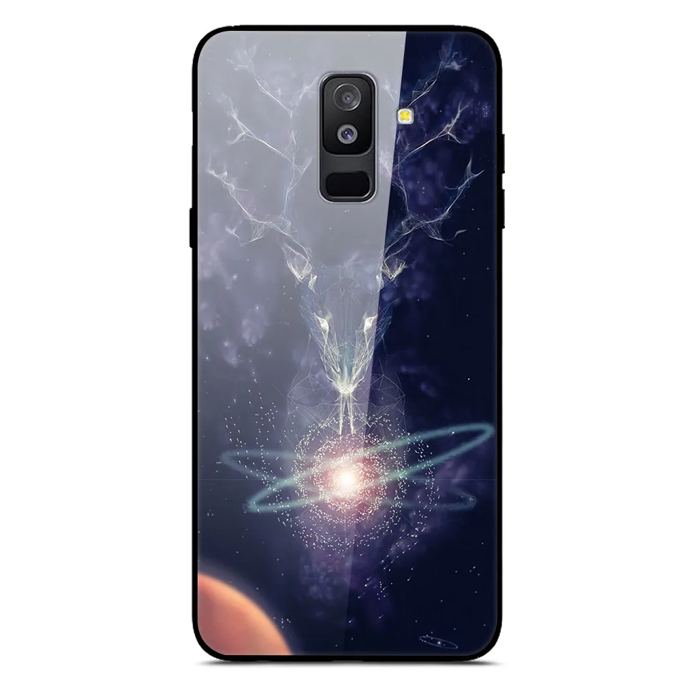 33 Для samsung Galaxy A6 Plus чехол из закаленного стекла с изображением планеты Космос чехол-накладка для samsung A6 Plus A605F+ жесткий чехол из поликарбоната - Цвет: 33