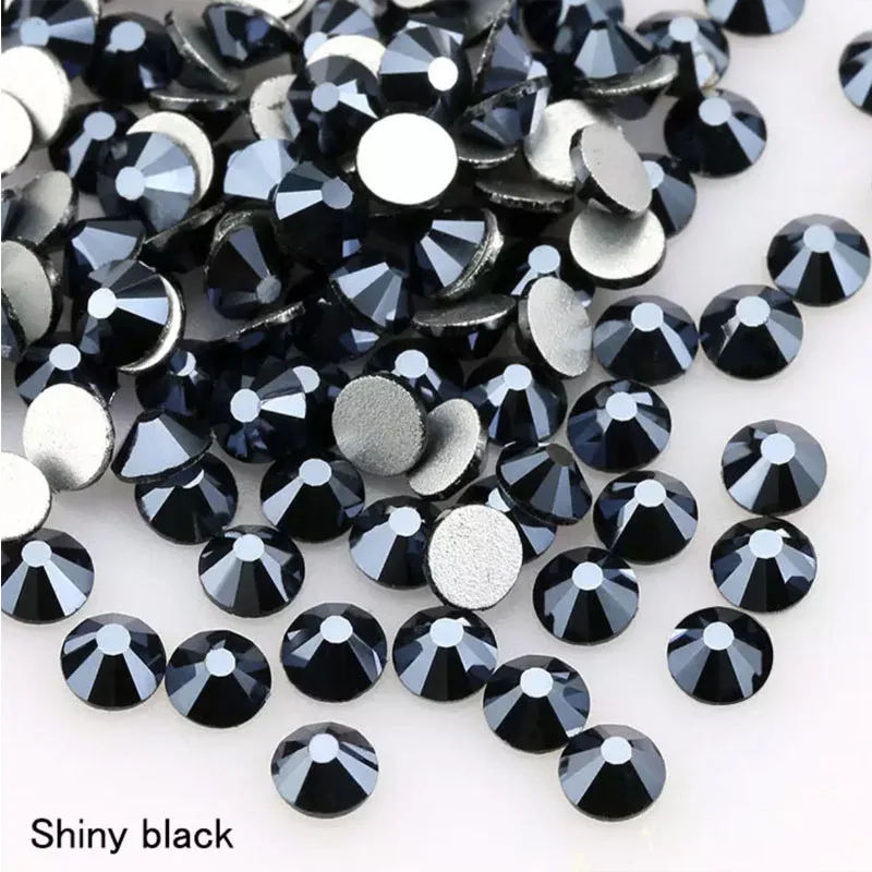 Color AB Glue on Glitter Flatback Glass Crystal Non Hot fix rhinestone For Gymnastics Clothes Shoes 3D Nail Art Decoration - Цвет: 8
