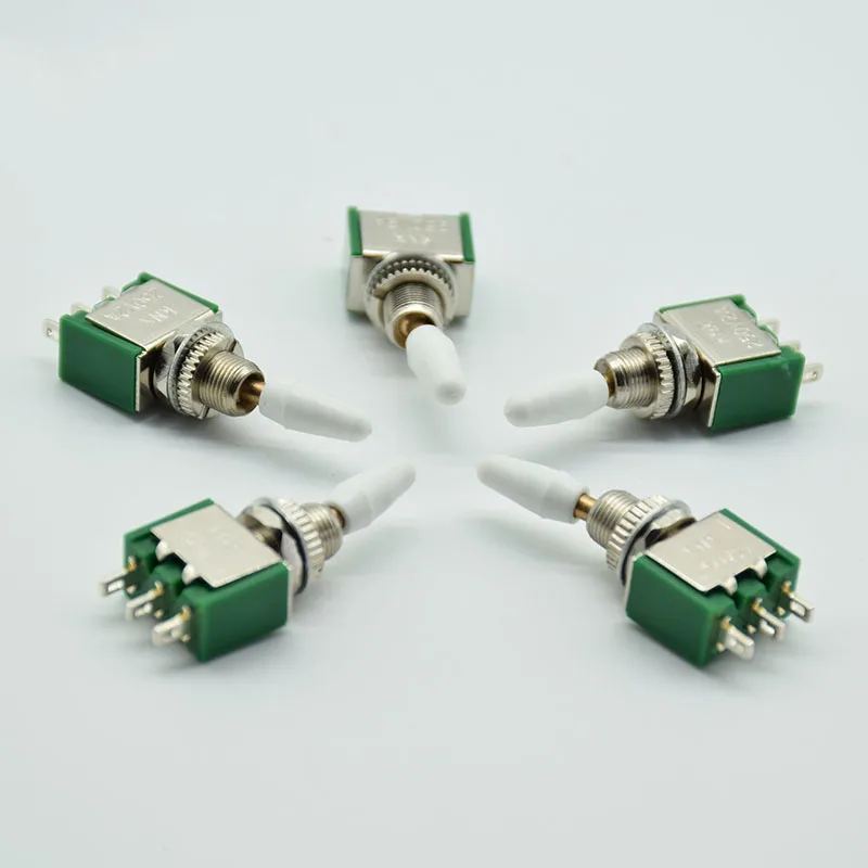 5 шт. 3 контакта 2 положения 6 мм 2A 250 в SPDT Трипод тумблер KNX белая шляпа