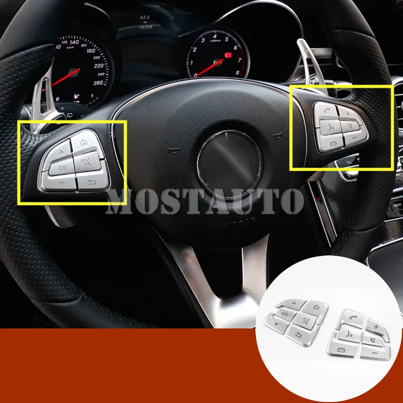 

12 шт., накладки на кнопки рулевого колеса для Benz GLC X253, 2015-2021