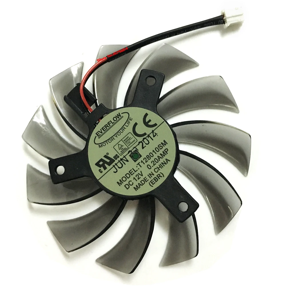 PLD08010S12H 75 мм 2Pin 2 провода DC 12 V T128010SM Графика карты Вентилятор Cooler для ATI HD5870 GTX460 охлаждение для видеокарты