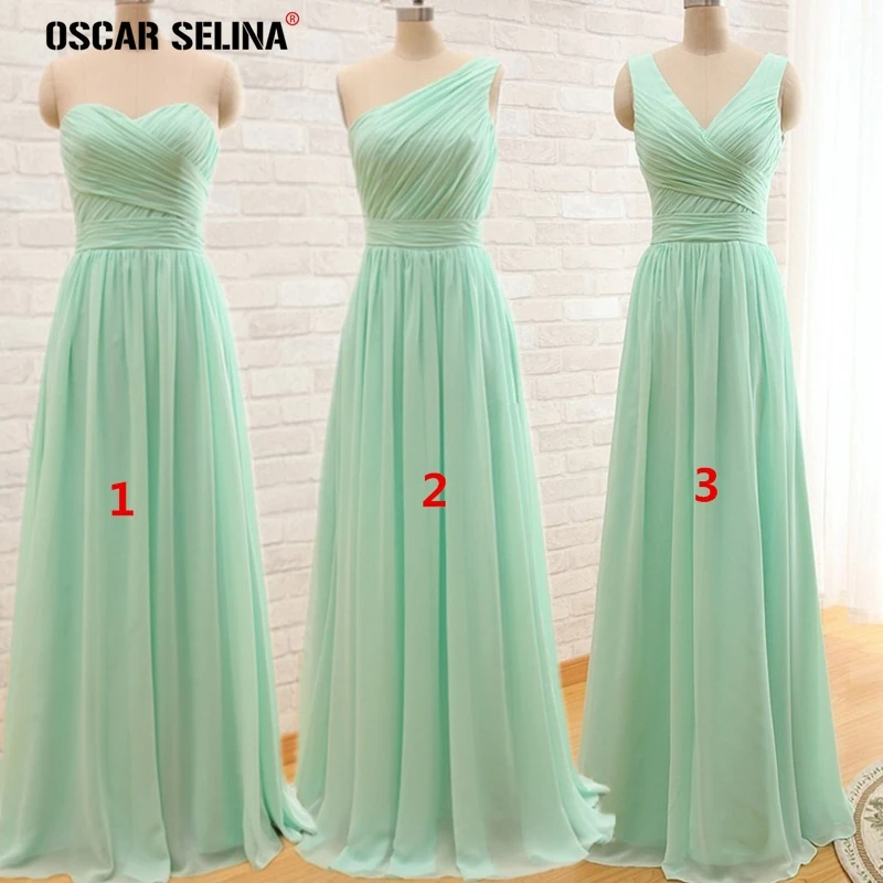 Robe demoiselle d'honneur Горячая шифон 3 стиль линии мятно зеленый/розовый фиолетовый
