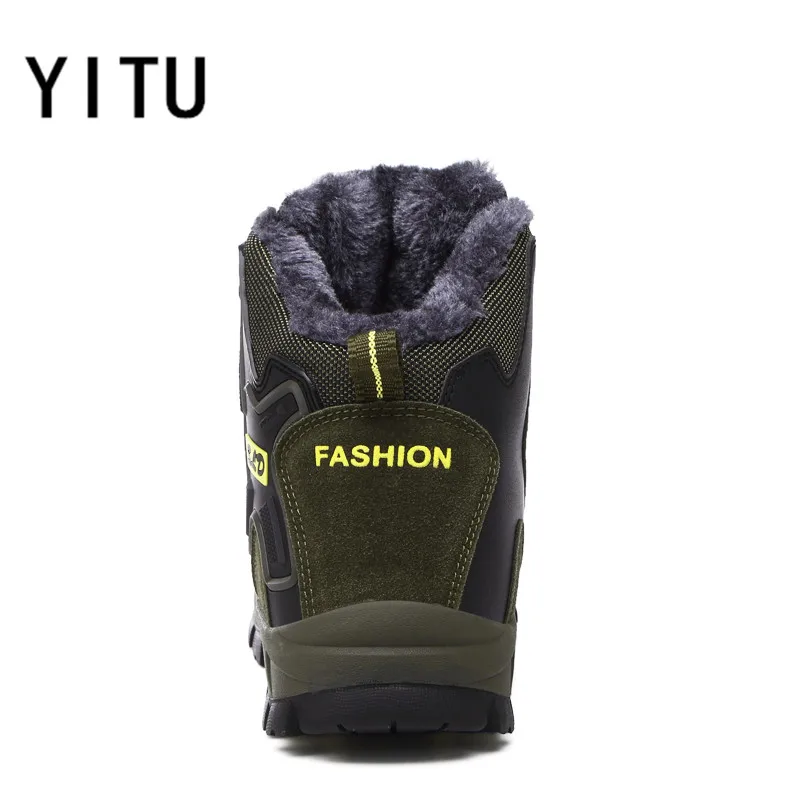 YITU Men's Winter Hiking Shoes Outdoor Sports Sneakers Breathable Warming Climbing Big Size Trekking Hunting Boots | Спорт и
