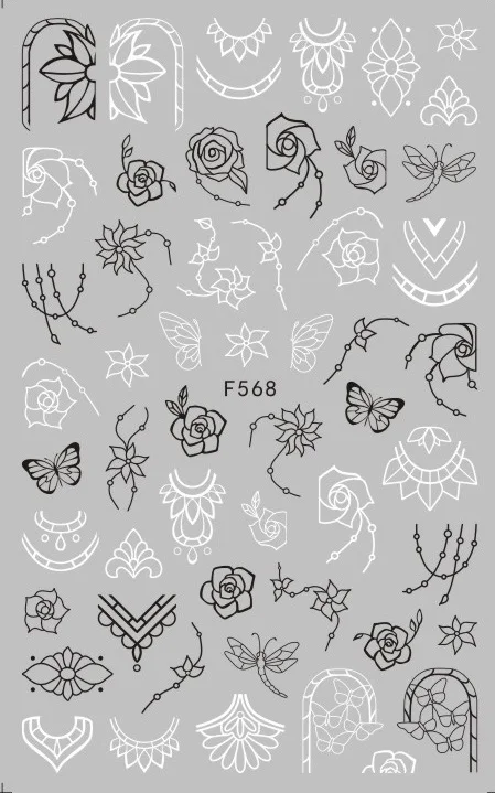 F серия F-458 письмо русский стикеры 3D на ногти nail Art Наклейка шаблон diy ногтей инструмент украшения - Цвет: F-568