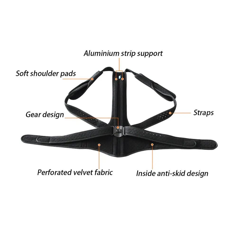 Male Female Adjustable Posture Corrector Waist Lumbar Shoulder Chest Back Spine Support Brace Belt Body Correction Tool | Красота и