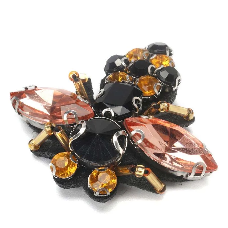 1/2 шт. сделай сам пчела блестки брошь со стразами и бусинами патчи ткань вышивка