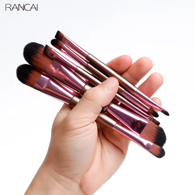 Новинка 5 шт. двухсторонние кисти для макияжа розовые золотые Косметические