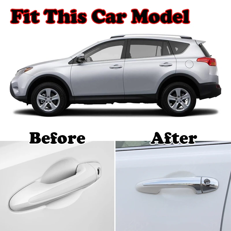 Для Toyota RAV4 2013 хромированная дверная ручка Крышка отделка Молдинг Накладка украшение крышка протектор чашки 8 шт