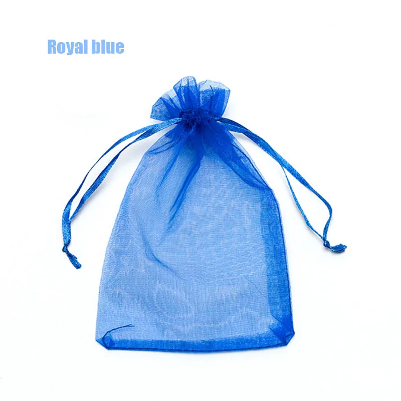 royal blue 100 шт., 22 цвета, 11X16, 15X20, 17X23, 20x30 см, сумки из органзы для свадебного украшения, вечерние сумки для подарков, сумки для хранения ювелирных изделий J15 - Цвет: royal blue