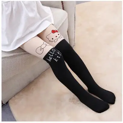 Girl Tights 3 Детские колготки для танцев в стиле пэчворк с героями мультфильмов для девочек 2-12 лет, колготки для девочек с рисунками из мультфильмов, бархатные чулки, колготки - Цвет: Girl Tights 3